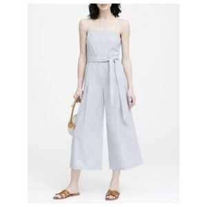 Banana Republic linen striped jumpsuit